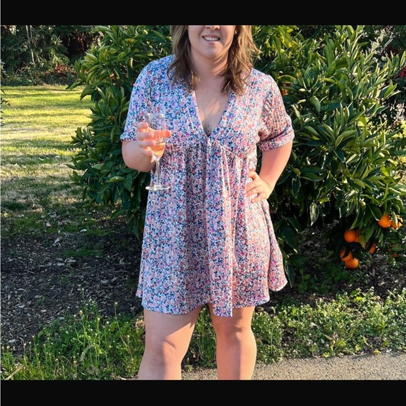 En Creme Dresses & Skirts - En Creme Floral Pink and Blue Dress